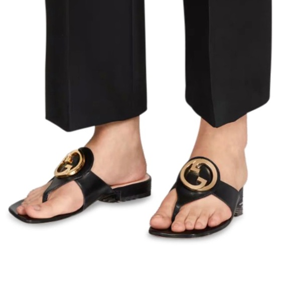 Authentic Women’s Gucci Thong Sandals BLACK - Picture 3 of 6